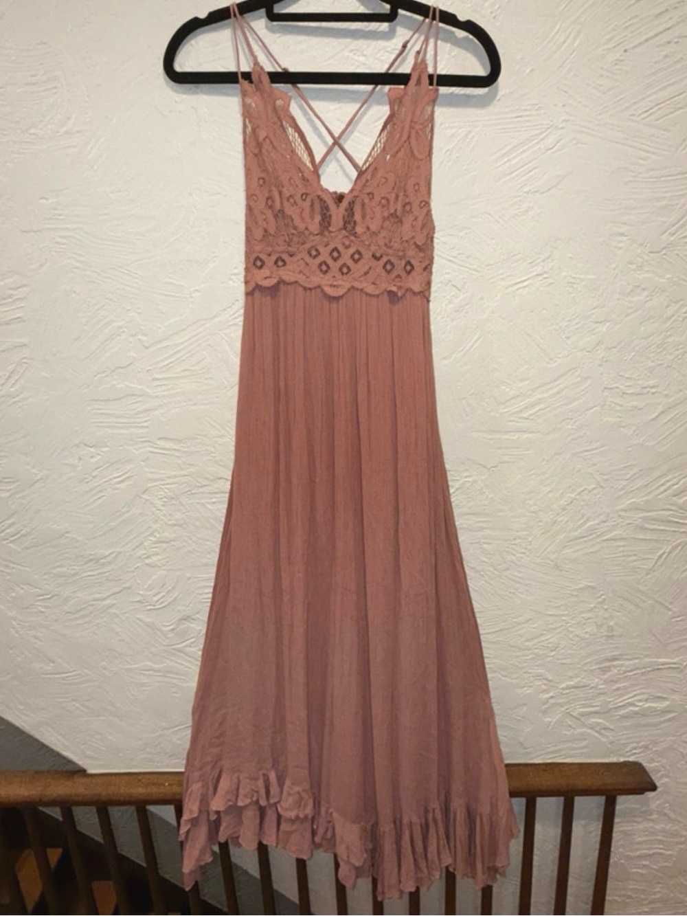 Free People Adella Maxi Dress in Dusty Rose